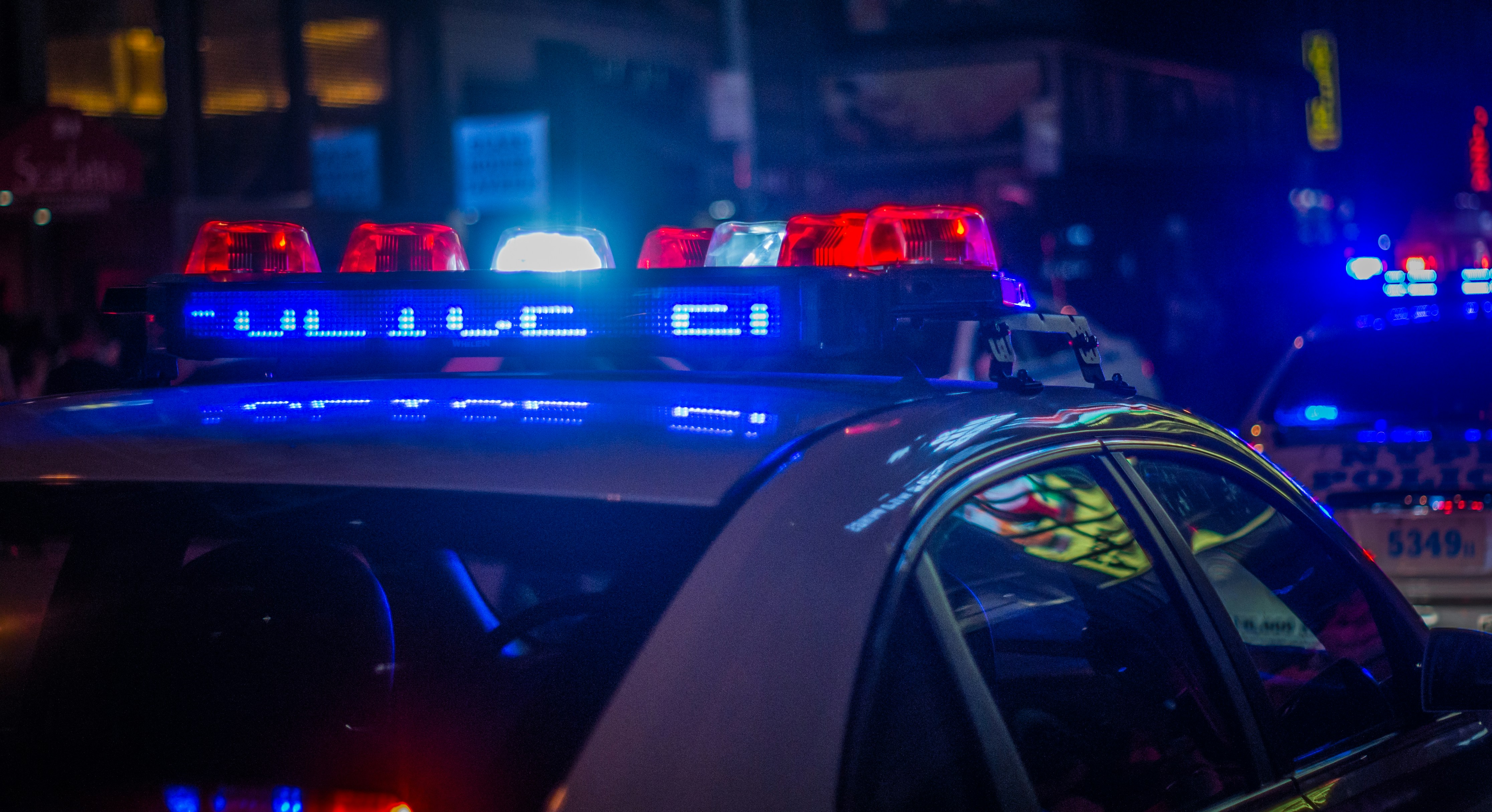 Police car at night
